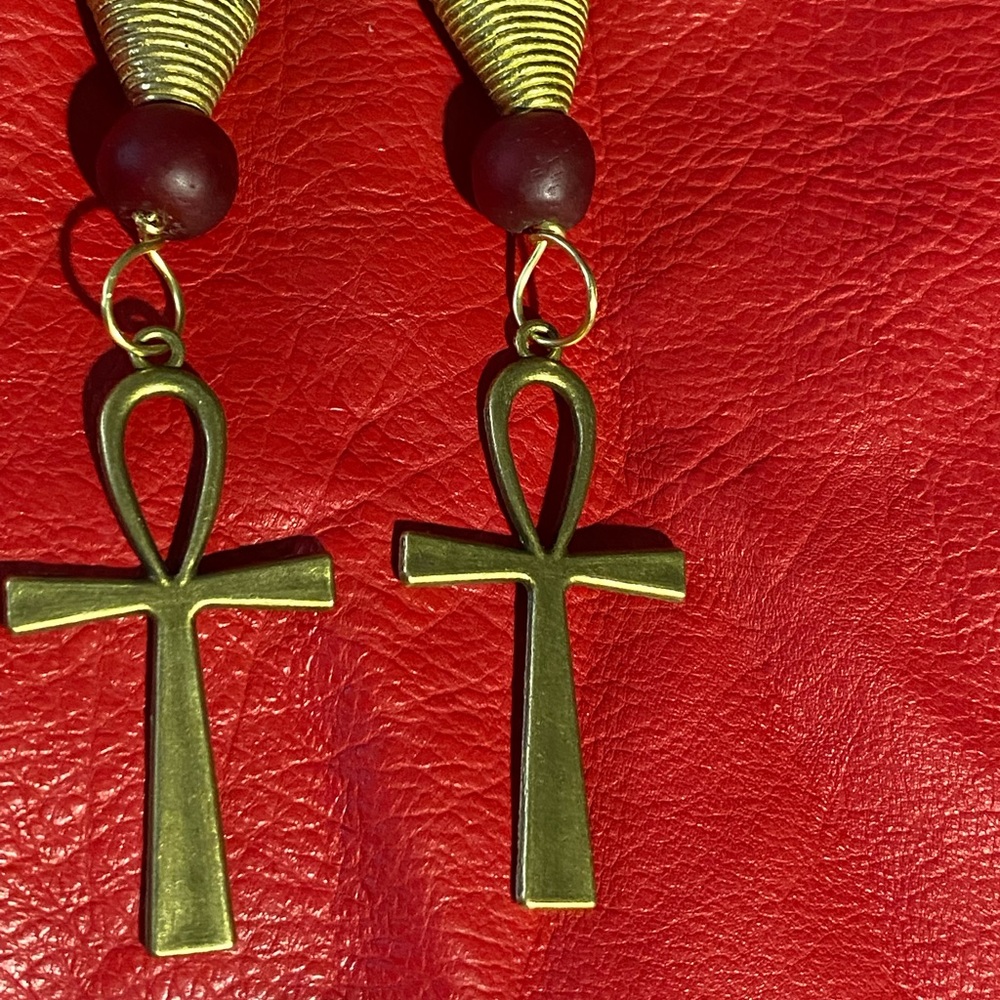 African inspired ankh earrings